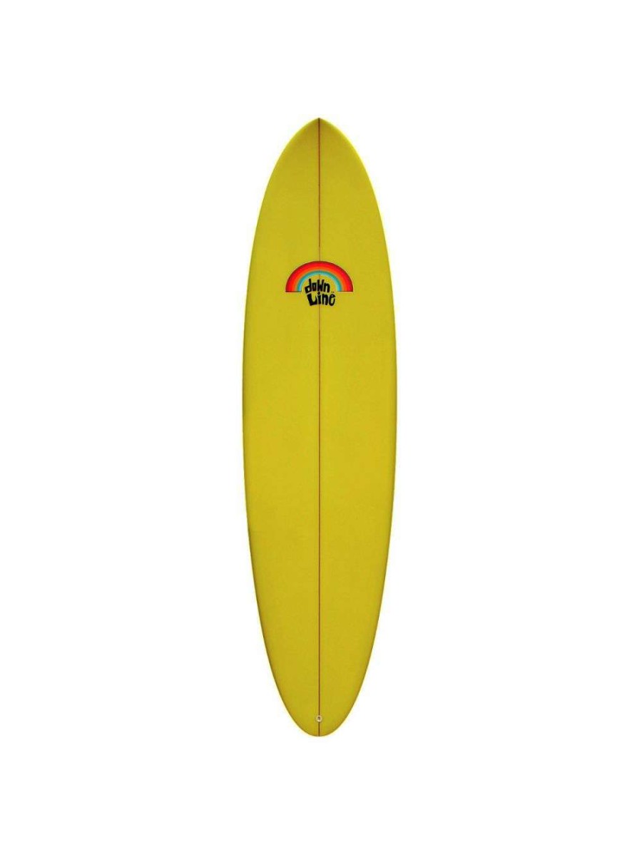 Surfboards * | Dtl Surf Co. Old Fella Surfboard Yellow Spray/Red Rainbow Down-The-Line-Surf-Co Sale Online