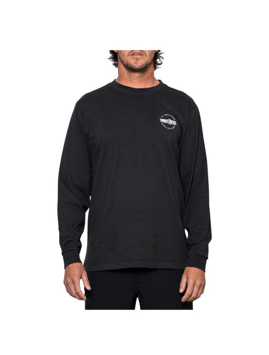 Clothing * | Js Baron Long Sleeve Tee Washed Black Js-Surfboards 100% Guarantee