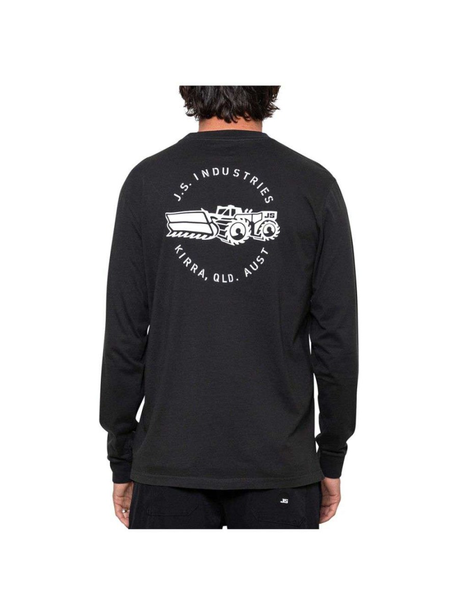 Clothing * | Js Baron Long Sleeve Tee Washed Black Js-Surfboards 100% Guarantee