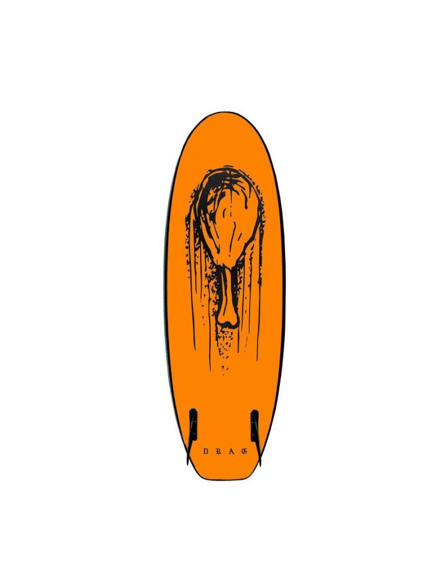 Surfboards * | Drag Drumstick 4'10 Twinny Softboard Black/Orange Drag-Surfboards Best Price