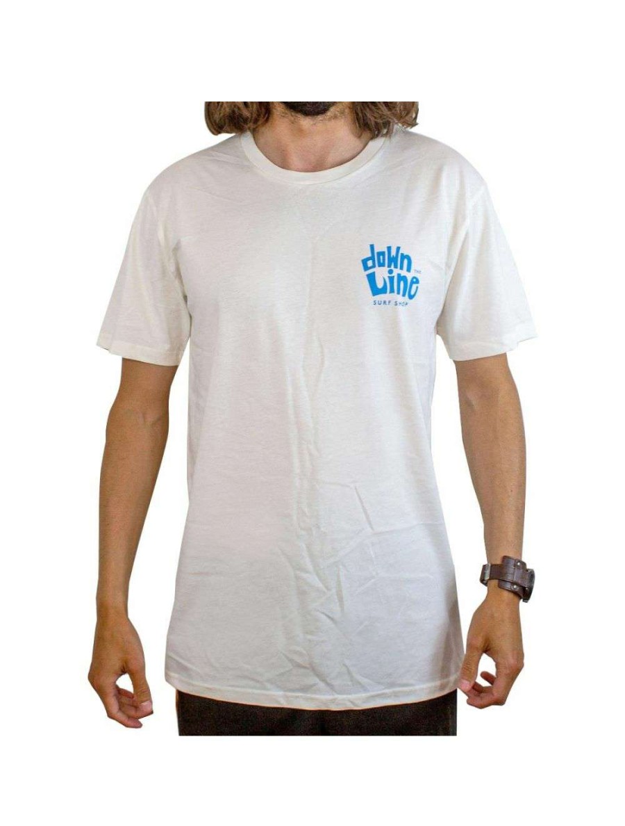 Clothing * | Dtl Surf Co. Beach Clean Tee Natural/Blue Down-The-Line-Surf-Co Quick Delivery