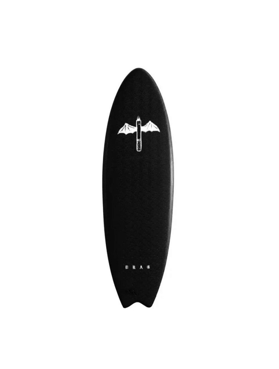 Surfboards * | Drag Dart Swallow Tail Thruster 5'6 Softboard Black/Red Drag-Surfboards Excellent