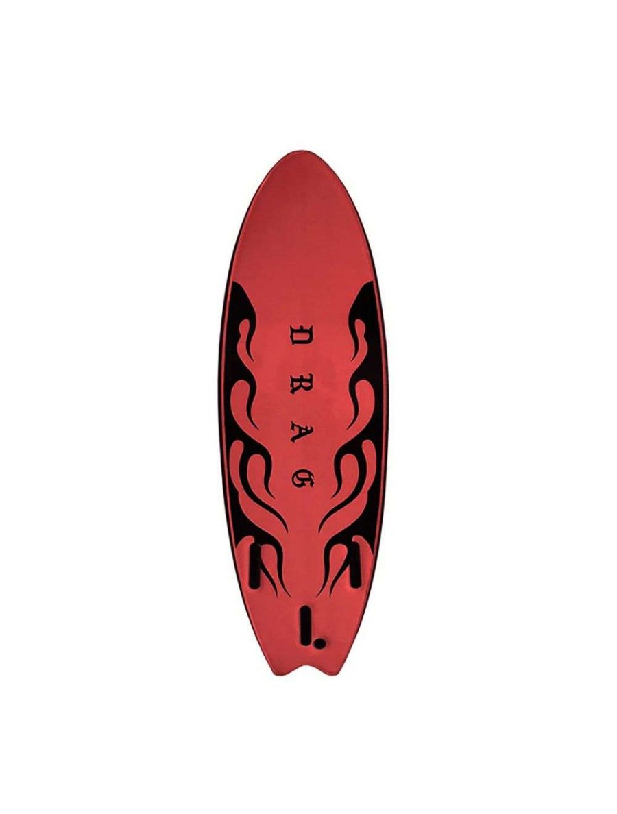 Surfboards * | Drag Dart Swallow Tail Thruster 5'6 Softboard Black/Red Drag-Surfboards Excellent