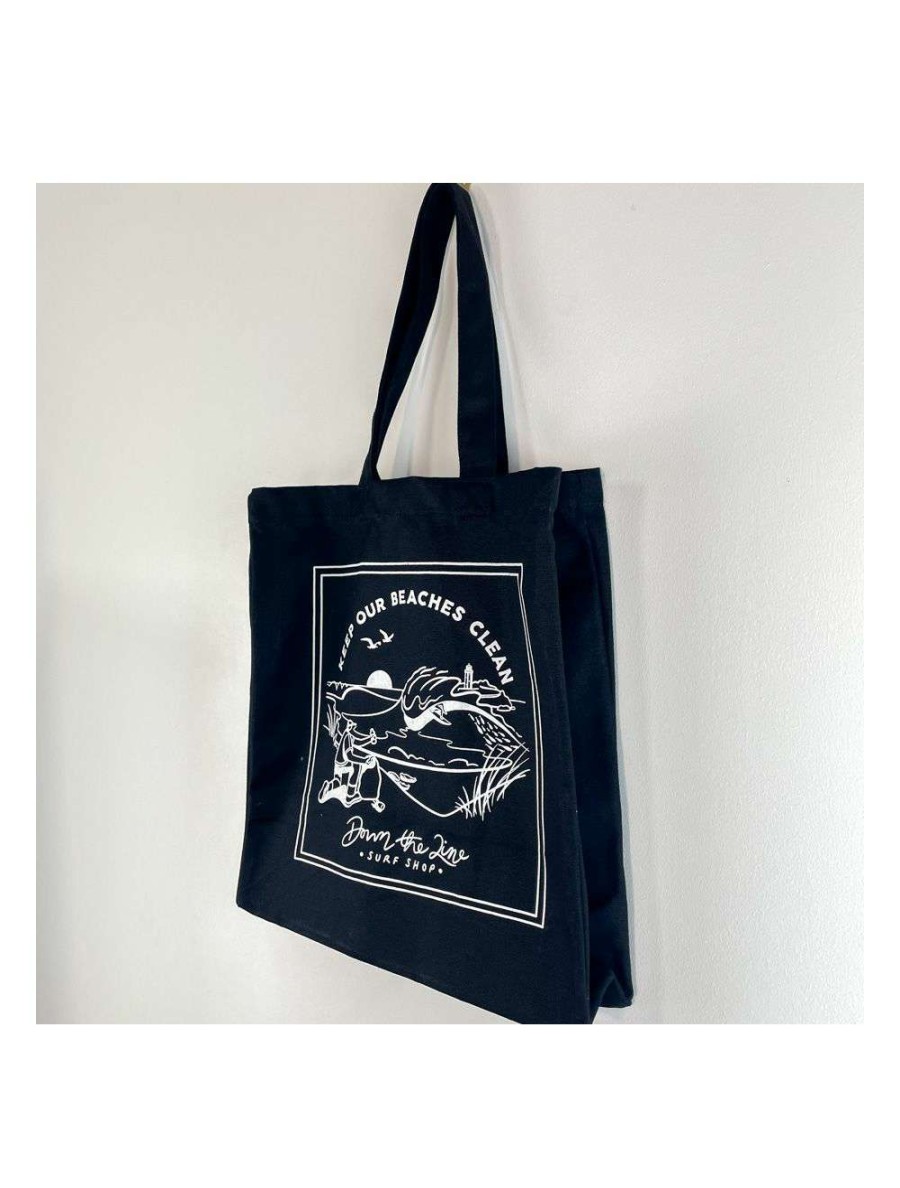 Clothing * | Dtl Surf Co. Tote Bag Black Down-The-Line-Surf-Co Opening Sales