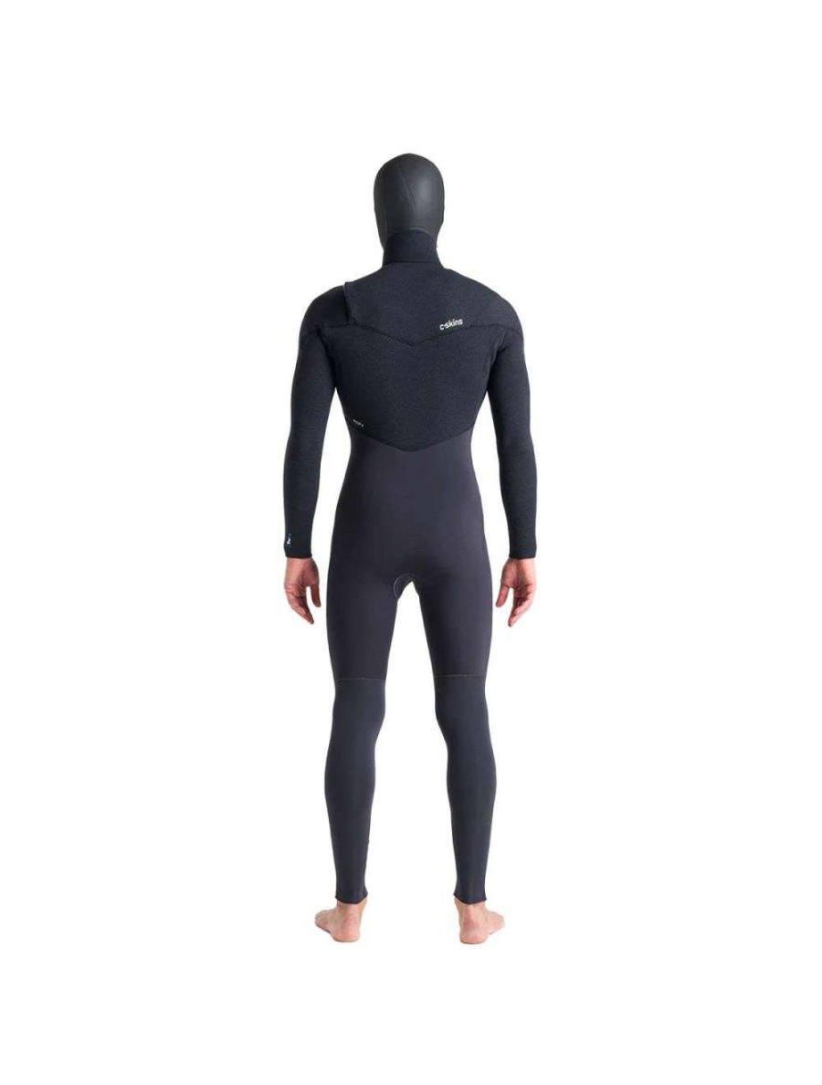 Wetsuits * | C-Skins Rewired 5/4Mm Hooded Chest Zip Wetsuit Anthracite/Black C-Skins-Wetsuits Crazy Deals