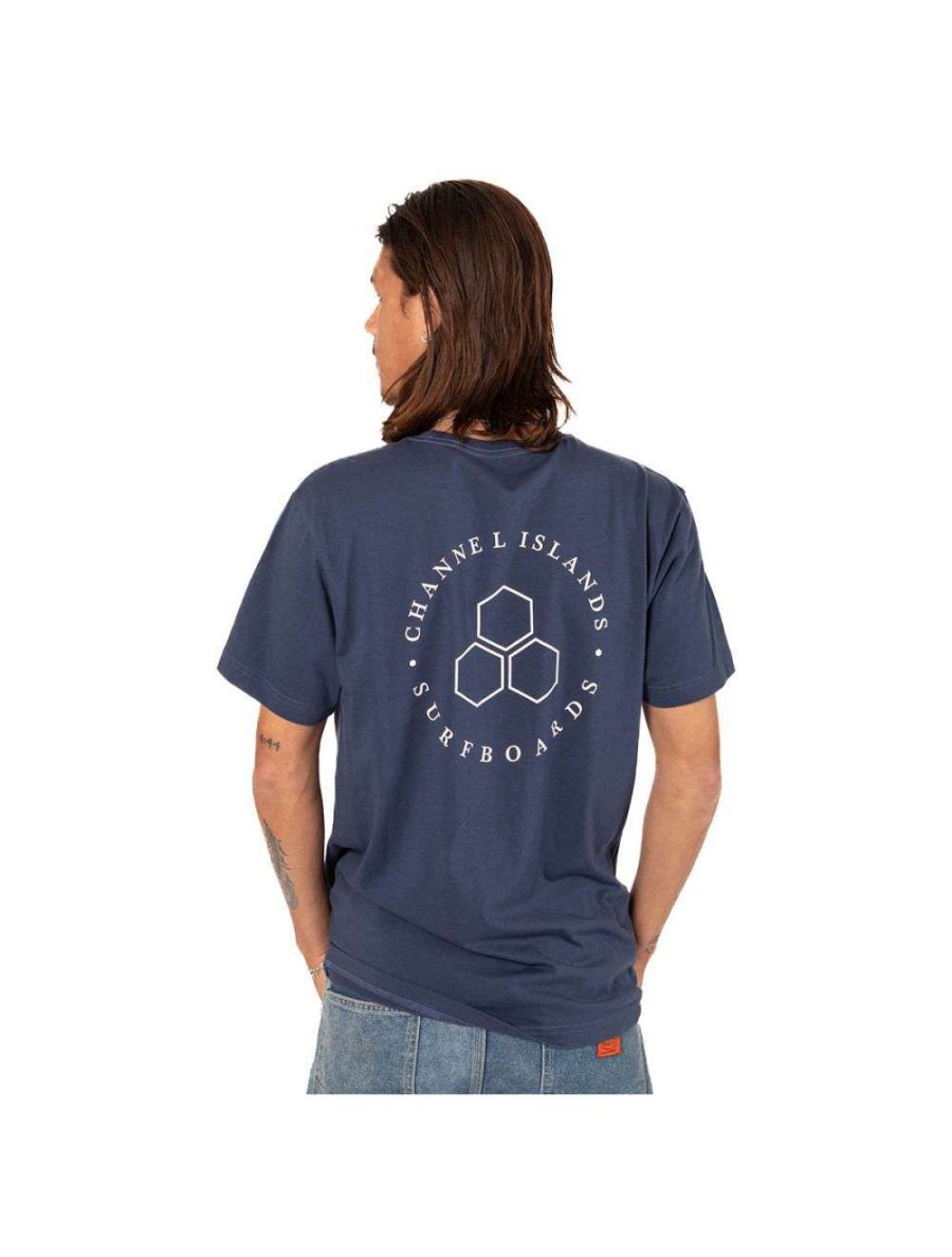 Clothing * | Channel Islands Men'S Hex Circle 2.0 T-Shirt Indigo Channel-Islands Sale Online