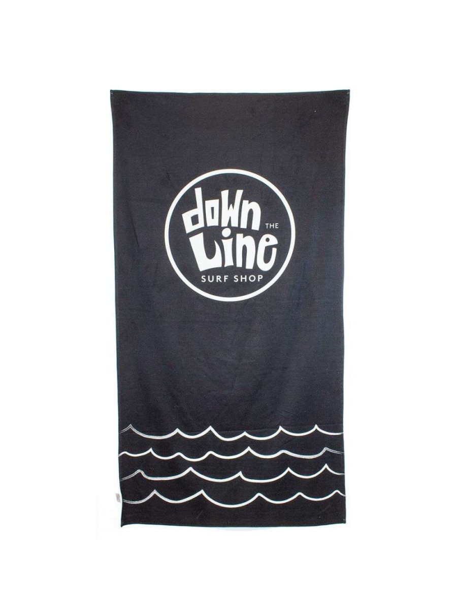 Clothing * | Dtl Surf Co. Huge Beach Towel Black Down-The-Line-Surf-Co Quality Guarantee