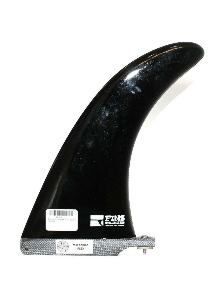 Surf Accessories * | Fins Unlimited Karma Longboard Fin 9 Black Fins-Unlimited Opening Sales