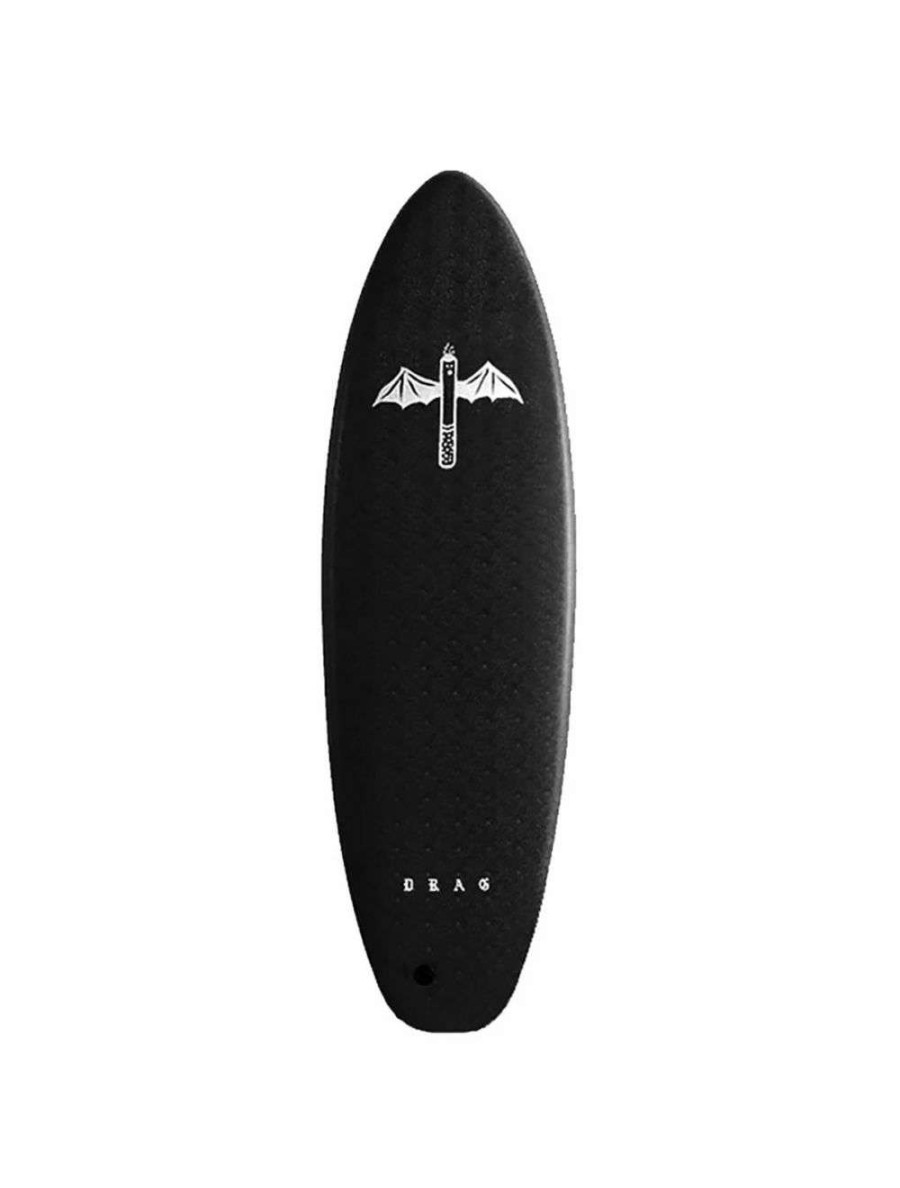 Surfboards * | Drag Dart Flat Tail Thruster 6'6 Softboard Black/Black Drag-Surfboards Special Offers