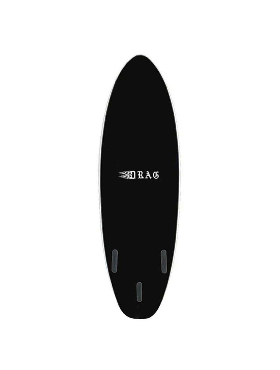 Surfboards * | Drag Dart Flat Tail Thruster 6'6 Softboard Black/Black Drag-Surfboards Special Offers