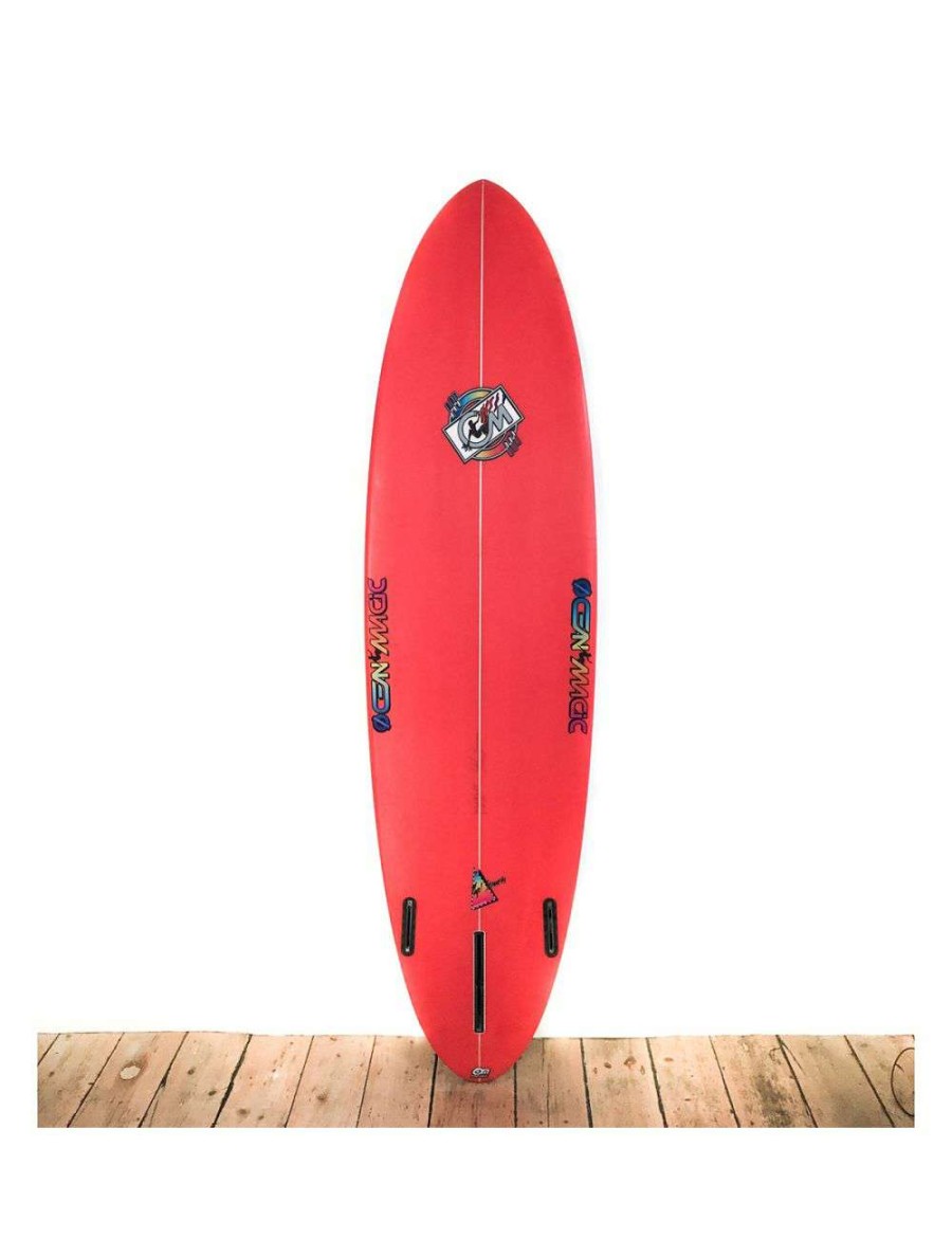 Surfboards * | Ocean Magic Om Max Surfboard Red Ocean-Magic Excellent