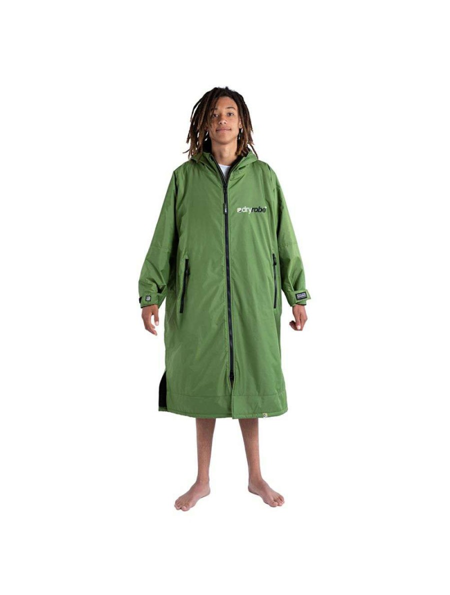 Wetsuits * | Dryrobe Advance Long Sleeve Changing Robe Green/Black Quality Guarantee