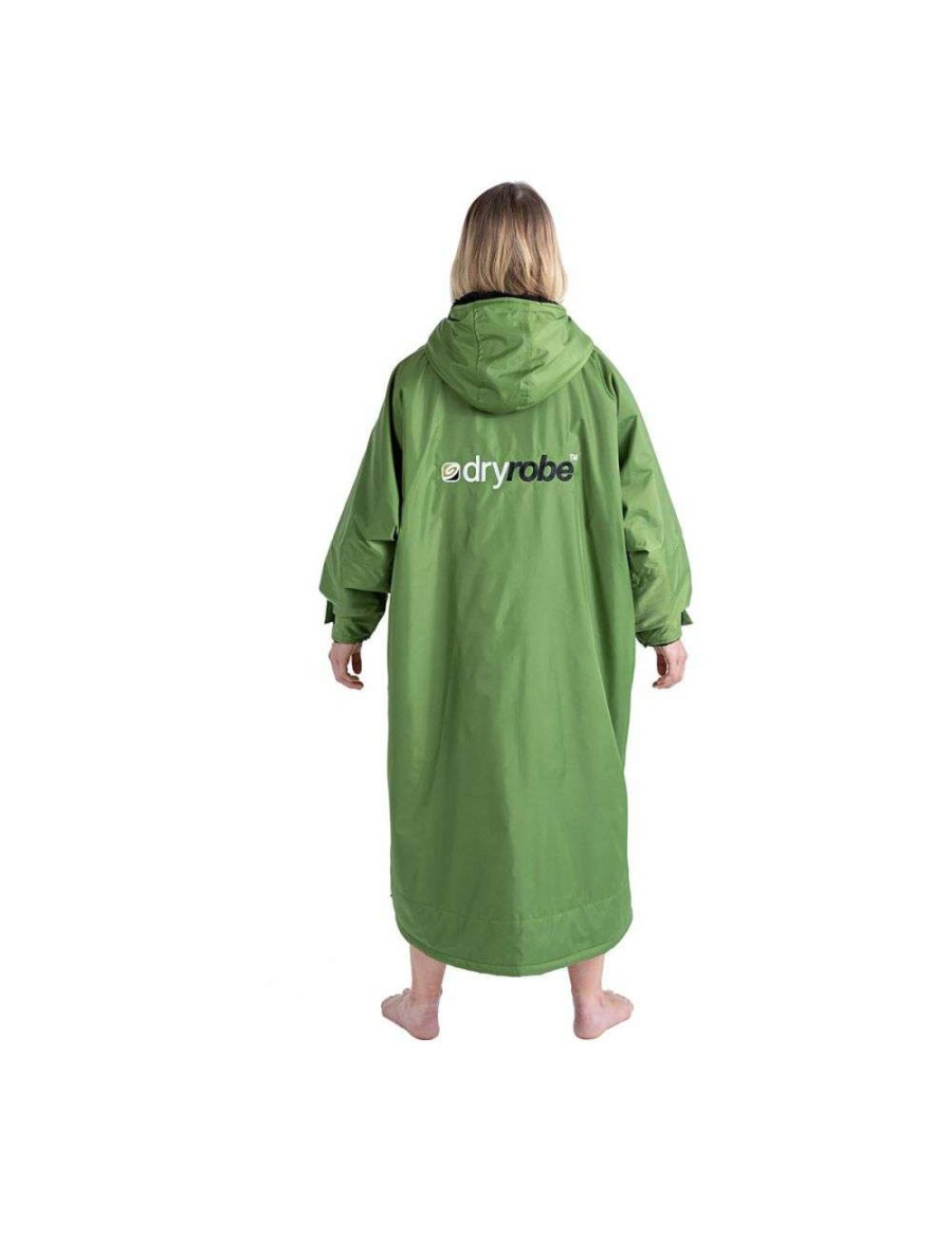 Wetsuits * | Dryrobe Advance Long Sleeve Changing Robe Green/Black Quality Guarantee