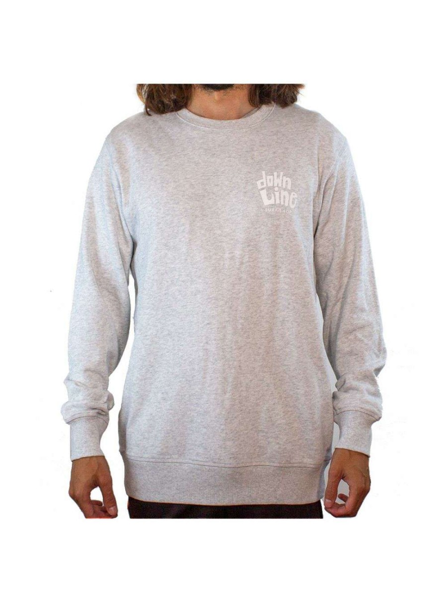 Clothing * | Dtl Surf Co. Crew Sweatshirt White Heather Down-The-Line-Surf-Co Discount Sale