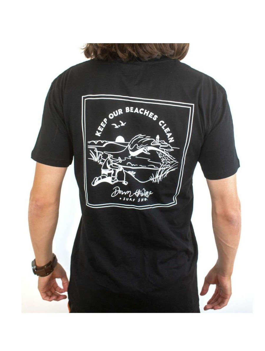 Clothing * | Dtl Surf Co. Beach Clean Tee Black/White Down-The-Line-Surf-Co Opening Sales