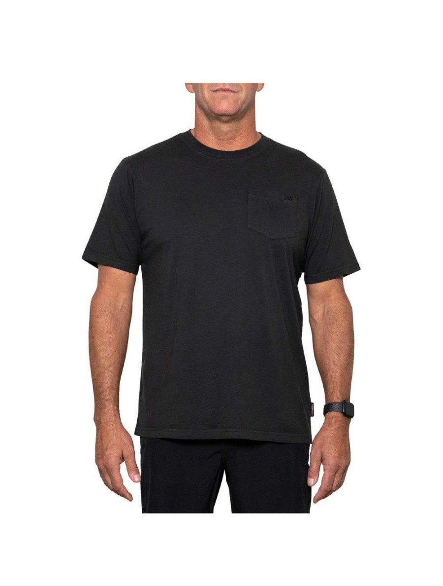 Clothing * | Js Baron Embroided Pocket Tee Washed Black Js-Surfboards Special