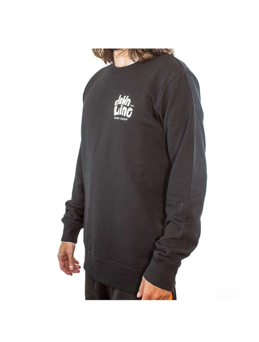 Clothing * | Dtl Surf Co. Crew Sweatshirt Black Down-The-Line-Surf-Co Top Sellers