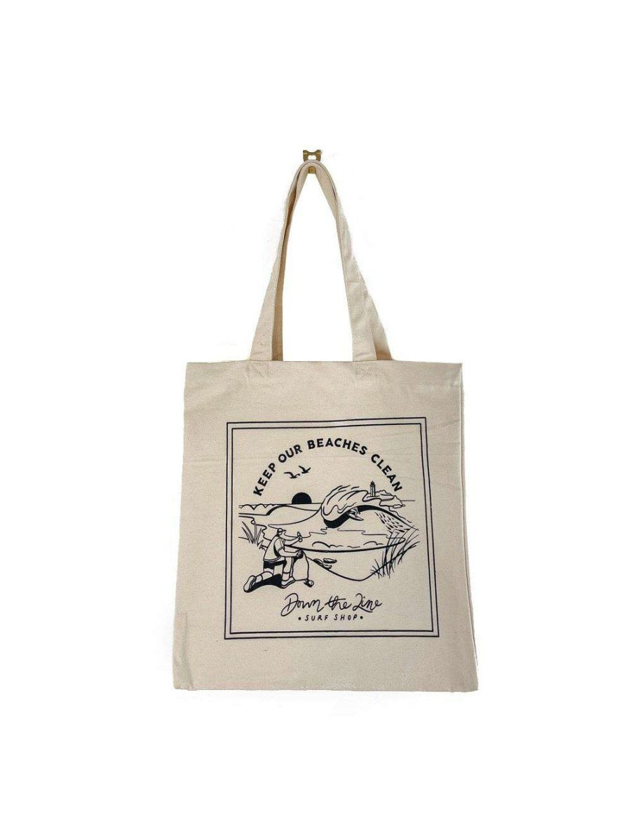 Clothing * | Dtl Surf Co. Tote Bag Natural Down-The-Line-Surf-Co Top Sellers