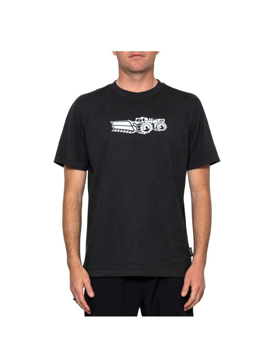 Clothing * | Js Traktor Tee Washed Black Js-Surfboards Quality Guarantee