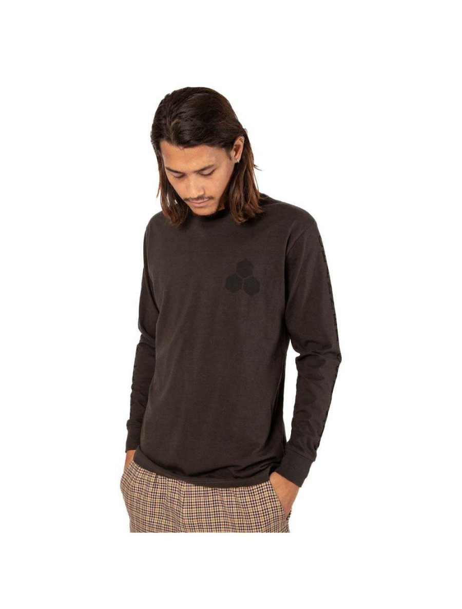 Clothing * | Channel Islands Men'S Twin Hex Long Sleeve Charcoal Channel-Islands Opening Sales