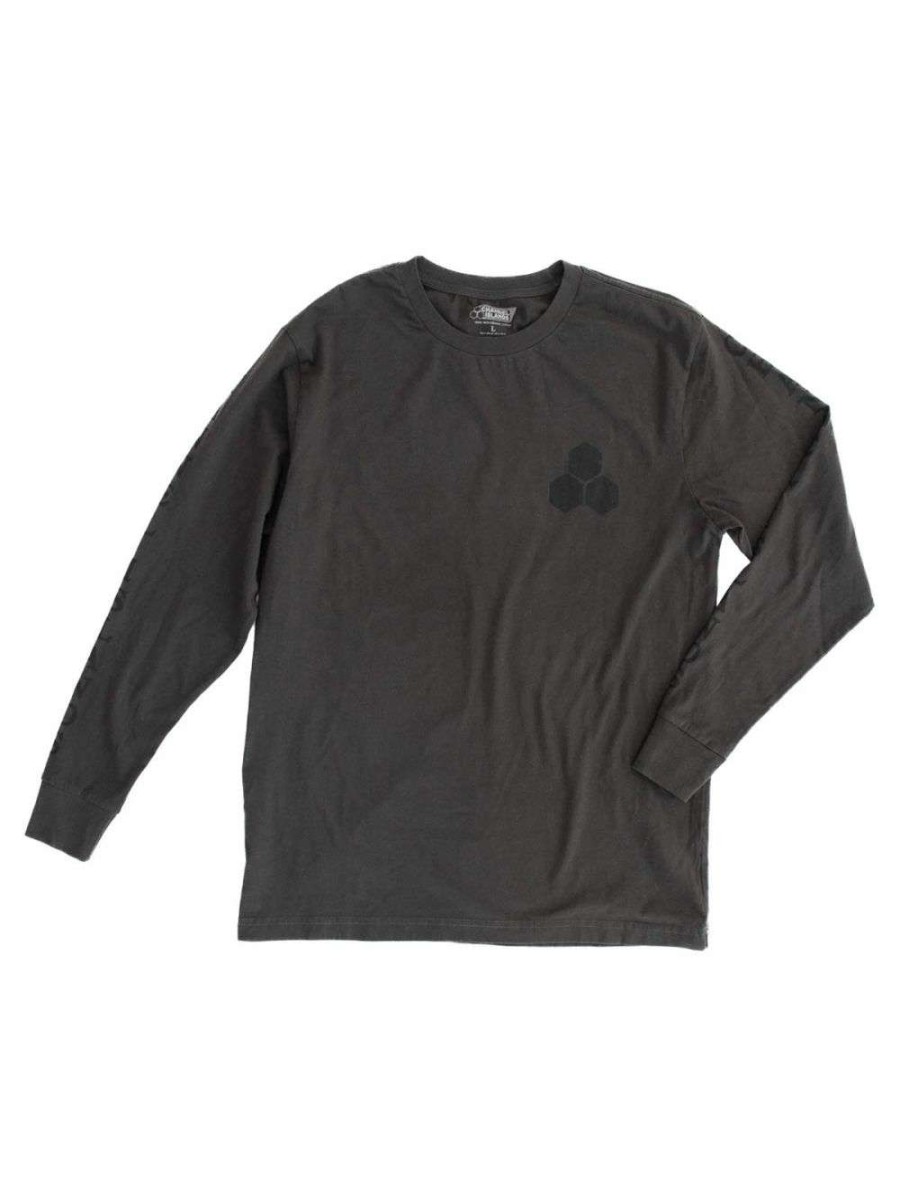 Clothing * | Channel Islands Men'S Twin Hex Long Sleeve Charcoal Channel-Islands Opening Sales