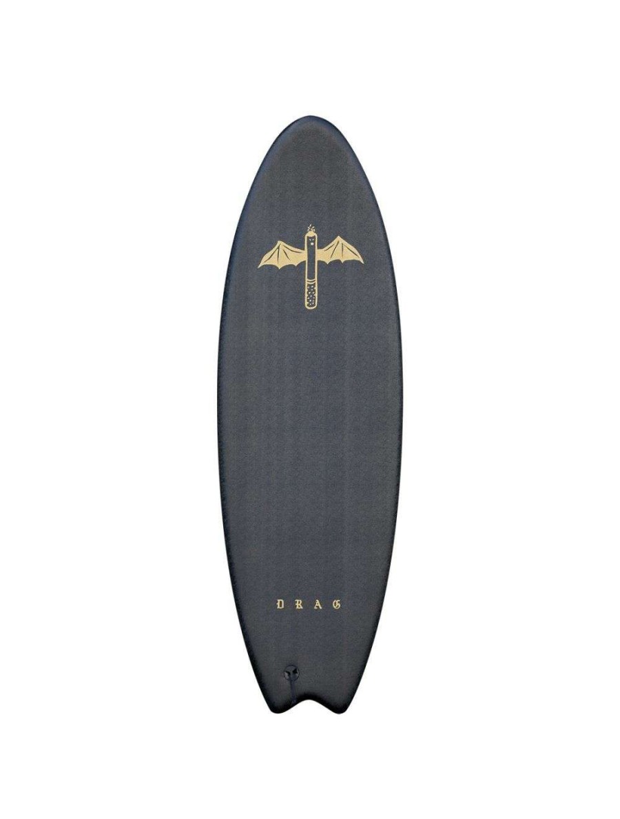 Surfboards * | Drag Dart Swallow Tail Thruster 5'6 Softboard Black/Black Drag-Surfboards Fashion