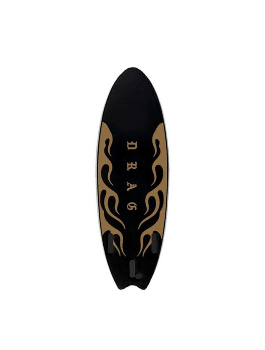 Surfboards * | Drag Dart Swallow Tail Thruster 5'6 Softboard Black/Black Drag-Surfboards Fashion