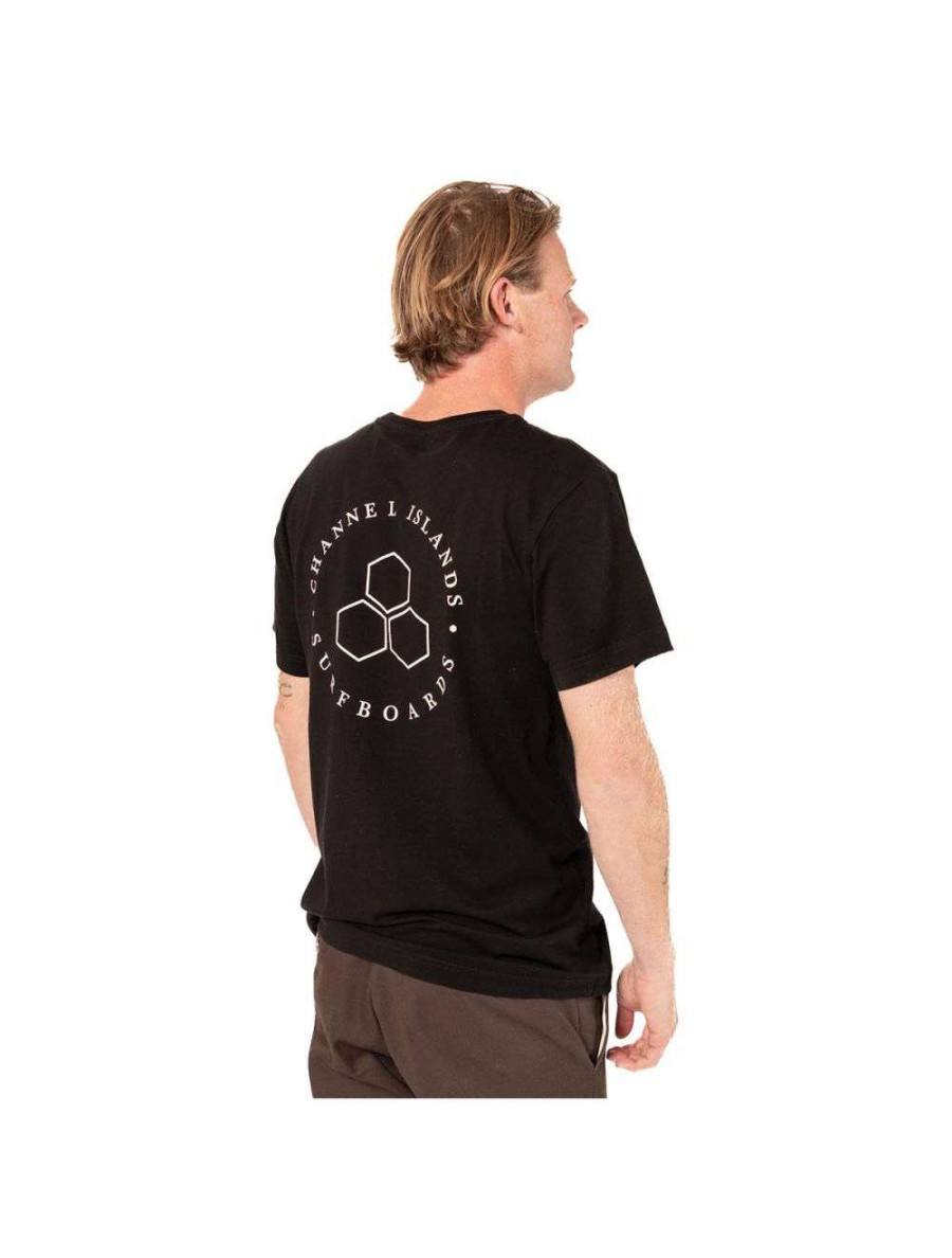 Clothing * | Channel Islands Men'S Hex Circle 2.0 T-Shirt Black Channel-Islands Promotion