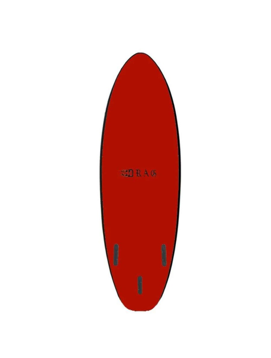 Surfboards * | Drag Dart Flat Tail Thruster 6'6 Softboard Red/Red Drag-Surfboards Excellent