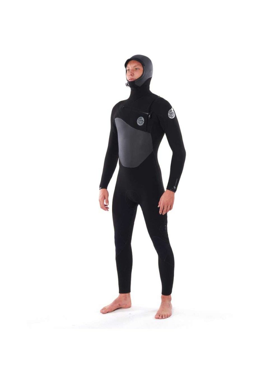 Wetsuits * | Rip Curl Flashbomb 6/4Mm Hooded Wetsuit Black Rip-Curl Discount Sale